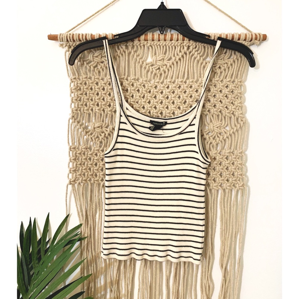 Striped ribbed tank